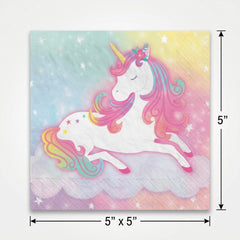 Enchanted Unicorn Beverage Napkins - 16 Pack - 5 In. X 5 In.