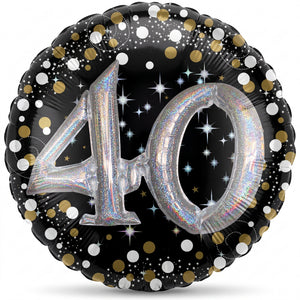Sparkling 40th Birthday Metallic Balloon