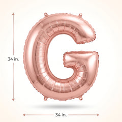 Rose Gold Letter G Balloon - Foil Super Shape