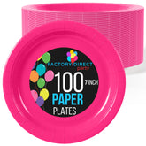 7 In. Cerise Paper Plates | 100 Count