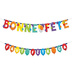 Multi-Coloured "Bonne Fête" French Birthday Banner Kit