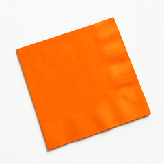 Vibrant Orange Solid Beverage Napkins - 5 in.