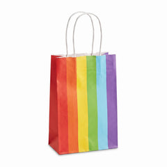 Rainbow Paper Kraft Gift Bags, 8.25-Inch, 10-Pack