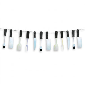 Summer BBQ Utensil Hanging Banner, 7.5 ft