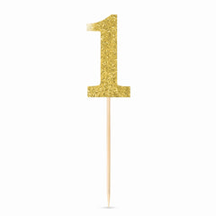 Glitter Gold Number 1 Picks - 7.5-Inch, 4-Pack