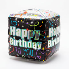 Brilliant Happy Birthday Cube Foil Balloon