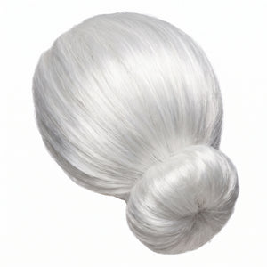 Kids' Old Maid Grandma Costume Wig - White Bun Hairstyle