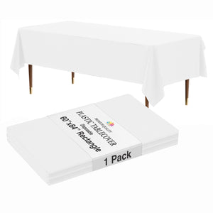 Premium White Rectangle Table Cover 60" x 85" | 1 Pack