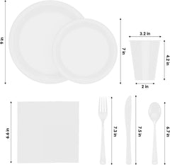 Solid Color Tableware Combo - White