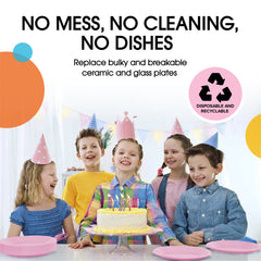 9 In. Pink Plastic Plates | 100 Count