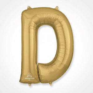 Gold Foil Letter "D" Balloon - Metallic Decor
