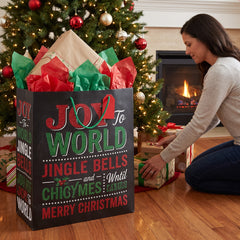 Extra Large Glitter Chalkboard Christmas Gift Bag