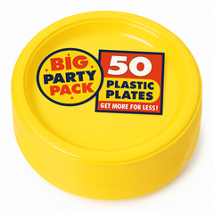 Sunshine Yellow 7" Plastic Dessert Plates - 50 Pack