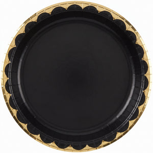 Elegant Black and Gold 10" Paper Plates
