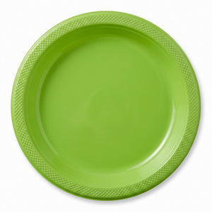 Kiwi Green Round Plastic Dinner Plates, 10.25", 20 Count