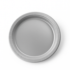 Silver 6.75" Round Paper Plates - Set of 20
