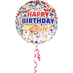 Vibrant Confetti Orbz Birthday Balloon