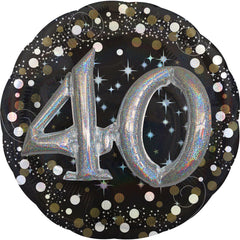 Sparkling 40th Birthday Metallic Balloon