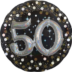 Sparkling Silver 50th Birthday Foil Balloon