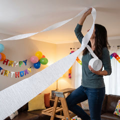 Frosty White Crepe Streamer - 81ft