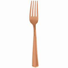 Premium Rose Gold Metallic Forks - 40 Count