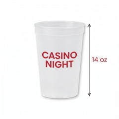 Roll the Dice Casino Frosted Stadium Cups - 14oz, 8-Pack