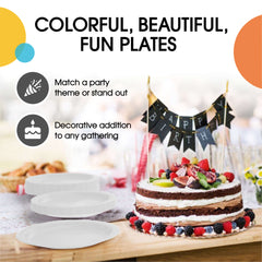 7 In. White Paper Plates - 50 Ct.