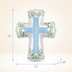 My First Communion Blue Metallic Balloon