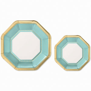 Premium Robins Egg Blue 10" Octagonal Paper Plates (Multipack)