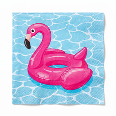 Summer Cool Pool Flamingo Beverage Napkins, 40-ct - 5 In. X 5 In.