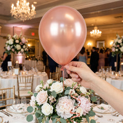 Elegant Rose Gold Pearl 12" Latex Balloons - Pack of 15