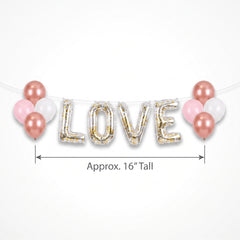 "Love" Air-Filled Confetti Foil Balloon Banner Kit