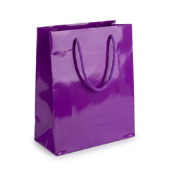 Glossy Purple Medium Gift Bag with Rope Handles
