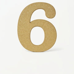 Glitter Gold Number 6 Sign - 10-inch Standing Decoration