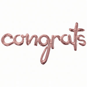 Rose Gold Script "Congrats" Balloon