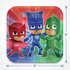 PJ Masks 9" Square Paper Plates - Party Pack of 8