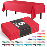Red Plastic Table Covers | 6 Pack