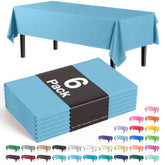 Premium Sky Blue Plastic Table Covers | 6 Pack