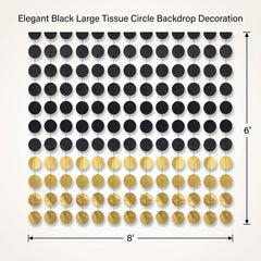 Elegant Black Large Tissue Circle Backdrop Decoration