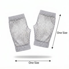 Silver Fishnet Short Gloves - Team Spirit Accessories
