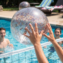 Glitter Sparkle Inflatable Beach Balls - 4 Pack
