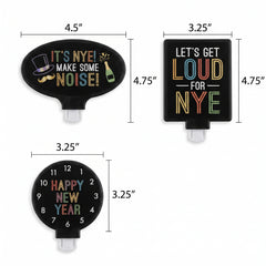New Year's Eve Colorful Spin Noisemakers Set