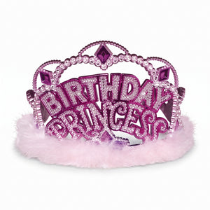 Sparkling Birthday Princess Tiara with Marabou