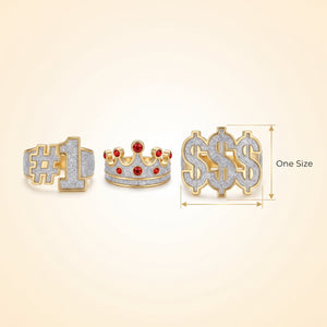 Bling Rings Costume Set - Silver, 3-Pack