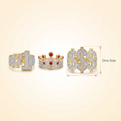 Bling Rings Costume Set - Silver, 3-Pack