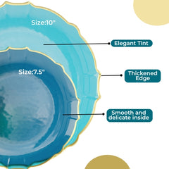 Peacock/Gold Petal Plates | Combo Pack 20/20