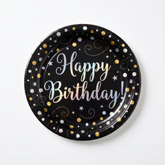Sparkling Celebration Prismatic Birthday Dessert Plates, 7-Inch, 8-Pack