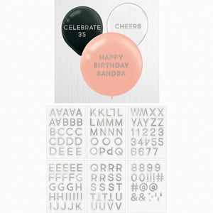 Silver Balloon Sticker Set - 133 Piece Pack