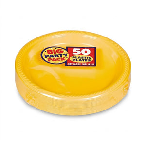 Sunshine Yellow 7" Plastic Dessert Plates - 50 Pack