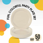 9 In. Ivory Paper Plates - 50 Ct.